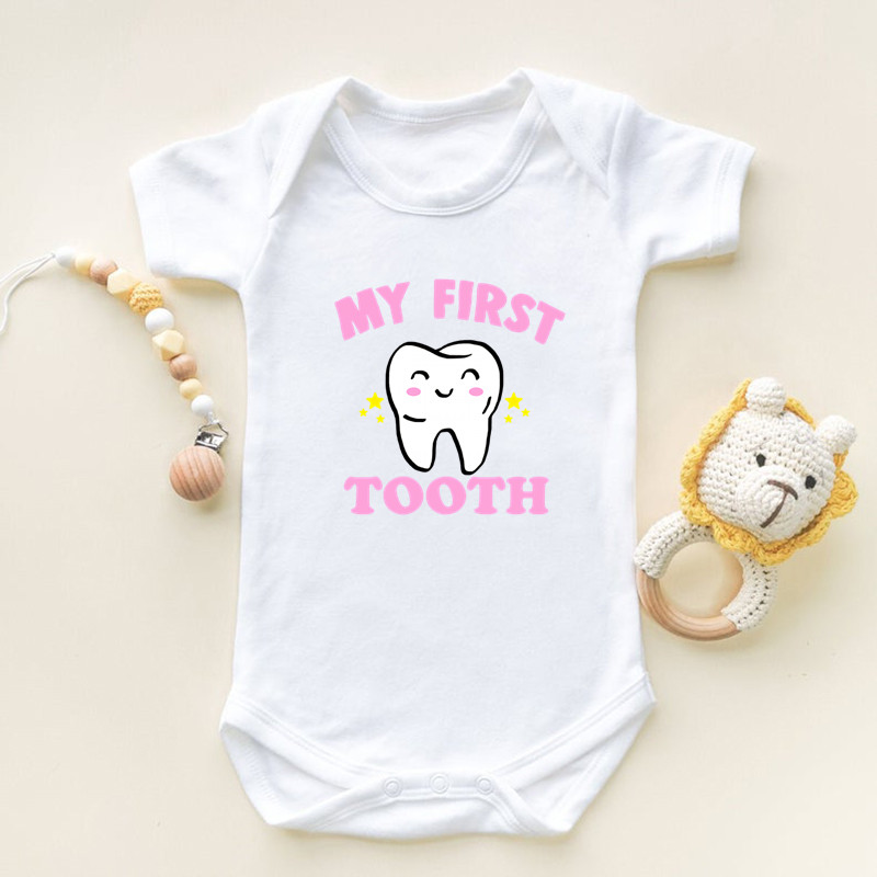 Baby Clothing Gender Neutral - J'ai eu mon premier dent imprimé