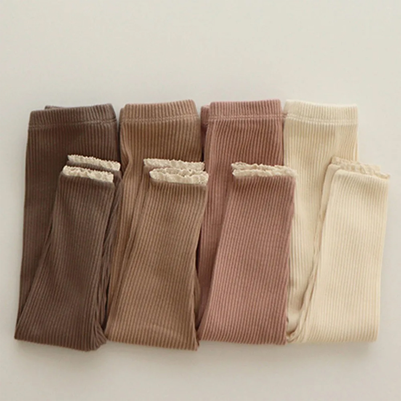 Baby Clothing Outlet - Leggings en coton et dentelle pour