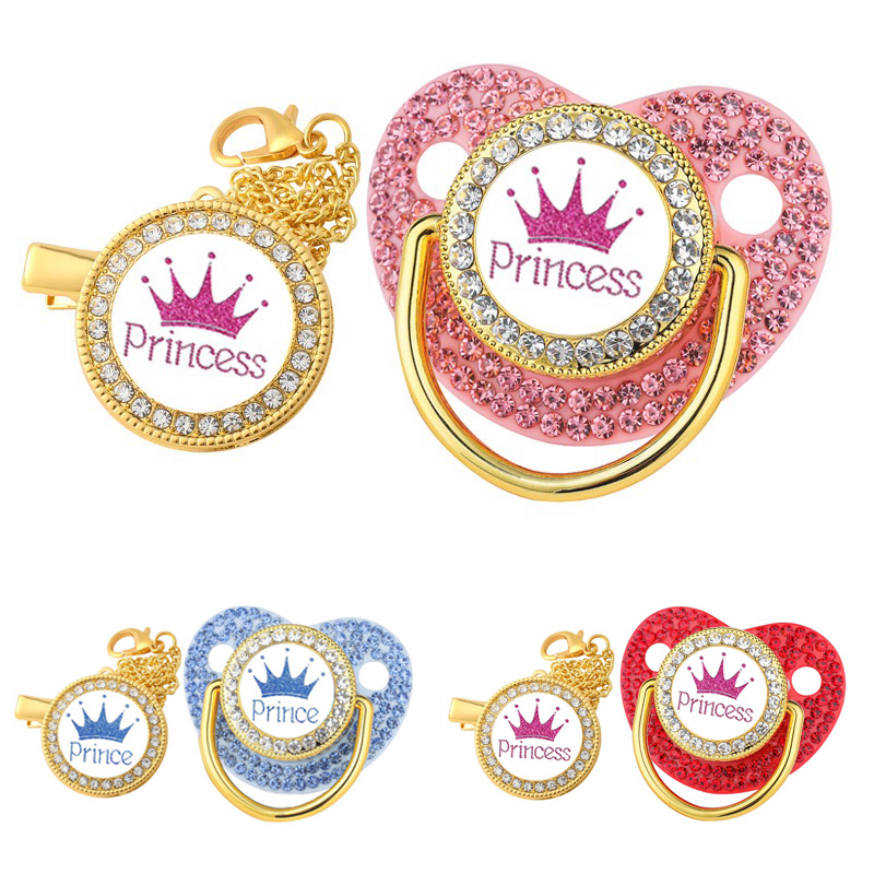 Baby Clothing Gift Set - Attache-sucette en silicone pour nouveau-né, couronne
